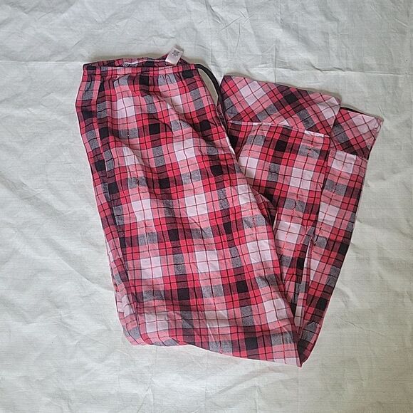 Victoria's Secret Pajama Pants S Red Plaid PJ Bottoms Tinsel - Picture 7 of 7